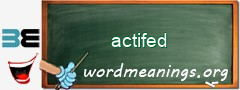 WordMeaning blackboard for actifed
